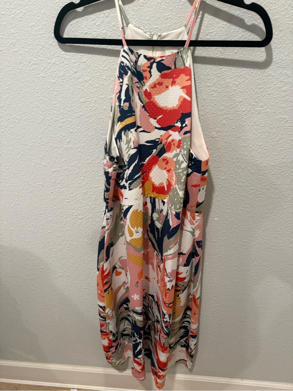 Club Monaco Coral, Navy & Pink Floral Slip Dress
